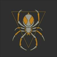 spider hand drawn illustration vector, vector spider vintage illustration for apparel