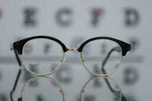 Glasses on a table glass photo