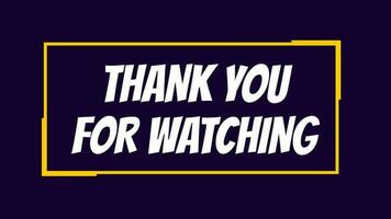 thank you for watching animation text with dark purple background, suitable for video end screen.