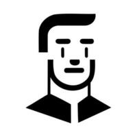 Male face outline black and white vector icon.