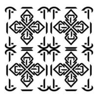 Simple symmetrical geometric vector arabic pattern, interconnected geometric shapes, with a cross in the center, repeating design, simple and modern, with a clean and minimalist look.