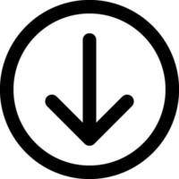 A black arrow in the center of a circle, simple vector icon. Easy to edit and animate.