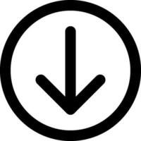 A black arrow in the center of a circle, simple vector icon. Easy to edit and animate.