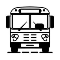 Bus black and white vector icon, transport emblem.