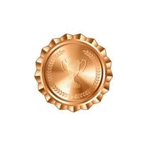 Realistic bronze medal with engraved laurel wreath and winner cup. Versatile designs for custom awards and creative projects. photo