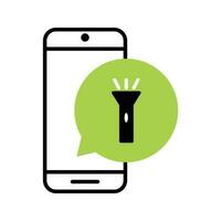 smartphone torch flat icon vector