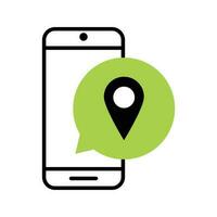 smartphone Location on flat icon vector