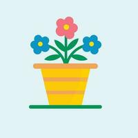 pretty houseplant with colorful flower vector