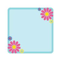 Abstract floral frame flat vector illustration