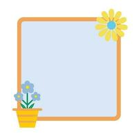 Abstract floral flower with frame vector illustration