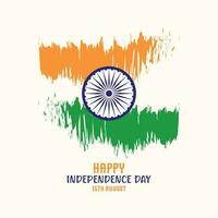 tricolor India Independence Day flag brush stroke illustration vector