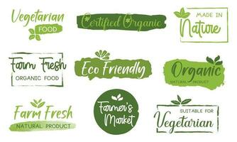Organic food, natural product, healthy life and farm fresh for food and drink promotion. vector