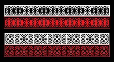 Decorative wall panels set Jali design CNC pattern, laser cutting pattern, router CNCcutting.Jali Laser cut decorative panel set with lace pattern. vector