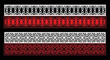 Decorative wall panels set Jali design CNC pattern, laser cutting pattern, router CNCcutting.Jali Laser cut decorative panel set with lace pattern. vector