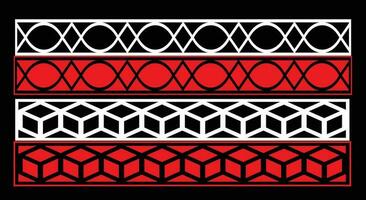 Decorative wall panels set Jali design CNC pattern, laser cutting pattern, router CNCcutting.Jali Laser cut decorative panel set with lace pattern. vector
