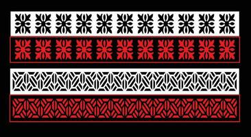 Decorative wall panels set Jali design CNC pattern, laser cutting pattern, router CNCcutting.Jali Laser cut decorative panel set with lace pattern. vector