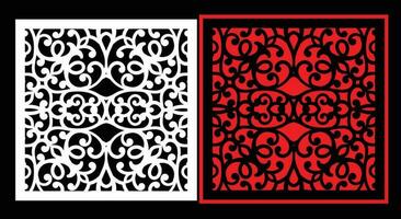 Decorative wall panels set Jali design CNC pattern, laser cutting pattern, router CNCcutting.Jali Laser cut decorative panel set with lace pattern. vector