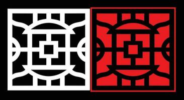 Decorative wall panels set Jali design CNC pattern, laser cutting pattern, router CNCcutting. vector