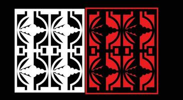 Decorative wall panels set Jali design CNC pattern, laser cutting pattern, router CNCcutting. vector