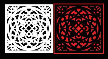 Decorative wall panels set Jali design CNC pattern, laser cutting pattern, router CNCcutting. vector