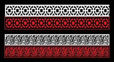 Decorative wall panels set Jali design CNC pattern, laser cutting pattern, router CNCcutting. vector