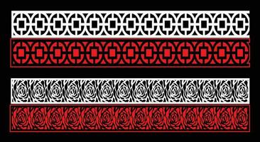 Decorative wall panels set Jali design CNC pattern, laser cutting pattern, router CNCcutting. vector