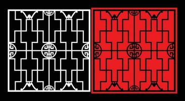 Decorative wall panels set Jali design CNC pattern, laser cutting pattern, router CNCcutting. vector