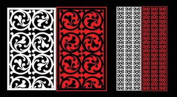 Decorative wall panels set Jali design CNC pattern, laser cutting pattern, router CNCcutting. vector