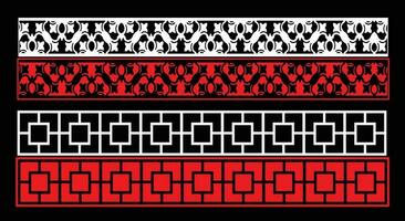 Decorative wall panels set Jali design CNC pattern, laser cutting pattern, router CNCcutting. vector