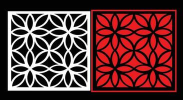 Decorative wall panels set Jali design CNC pattern, laser cutting pattern, router CNCcutting. vector