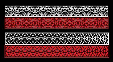 Decorative wall panels set Jali design CNC pattern, laser cutting pattern, router CNCcutting. vector