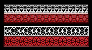 Decorative wall panels set Jali design CNC pattern, laser cutting pattern, router CNCcutting. vector