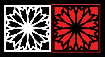 Decorative wall panels set Jali design CNC pattern, laser cutting pattern, router CNCcutting. vector