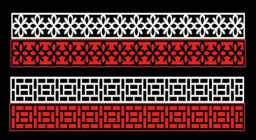 Decorative wall panels set Jali design CNC pattern, laser cutting pattern, router CNCcutting. vector