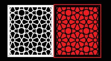 Decorative wall panels set Jali design CNC pattern, laser cutting pattern, router CNCcutting. vector