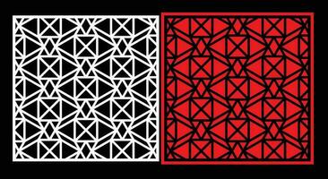 Decorative wall panels set Jali design CNC pattern, laser cutting pattern, router CNCcutting. vector