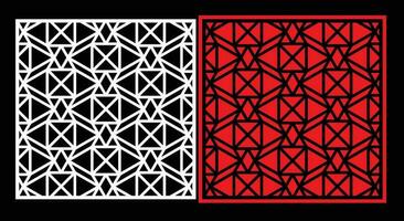 Decorative wall panels set Jali design CNC pattern, laser cutting pattern, router CNCcutting. vector