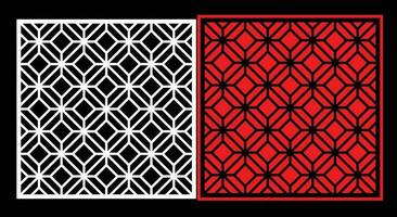 Decorative wall panels set Jali design CNC pattern, laser cutting pattern, router CNCcutting. vector