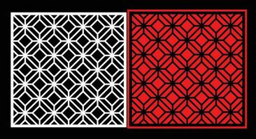 Decorative wall panels set Jali design CNC pattern, laser cutting pattern, router CNCcutting. vector