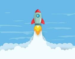 launch Rocket, startup concept, Start up Business template, Vector illustration