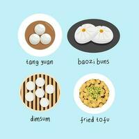 Set Of Chinese Food Illustration vector