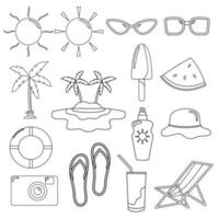 Set Of Summer Ornament Doodle vector