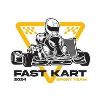 Vamos kart carreras vector ilustración en vistoso diseño, bueno para evento logo además t camisa y carreras equipo logo