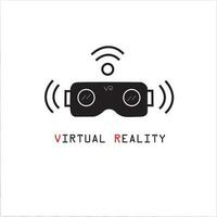 virtual realidad silueta ilustración en negro y blanco. herramienta para jugando juegos. adecuado para logo, póster, icono, camiseta diseño, concepto, juego, futurista. vector