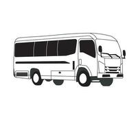 bus vector design illustration in silhouette style. in black and white. vehicle for the holidays. suitable for logo, icon, company, automotive, t-shirt design, website, concept, poster, community.