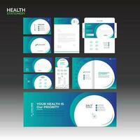 Health print Stationary design for medical vector