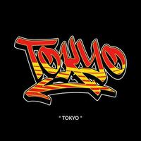 Tokyo text slogan streetwear with urban graffiti style street art vector logo icon illustration design for fashion graphic tshirt and poster print