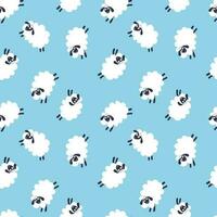 Lovely sheep. Seamless pattern, vector illustration