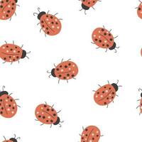 Ladybugs. Simple pattern. Seamless pattern, vector illustration