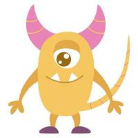 Cute cartoon monster, alien. Vector illustration on a white background.